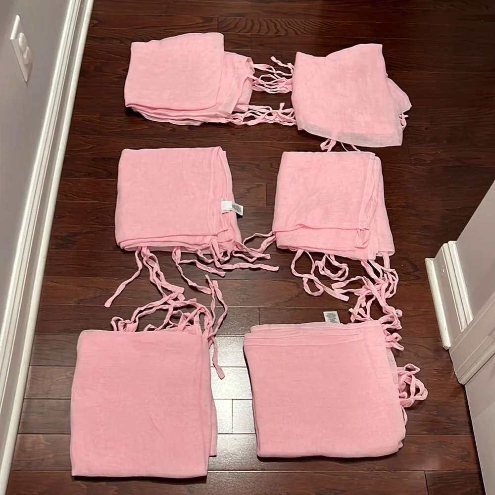 Set of 6 Pottery Barn kids Linen curtains 96 long